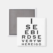 Ich sehe Vögel-Eyechart Magnet (Vorderseite/Rückseite)