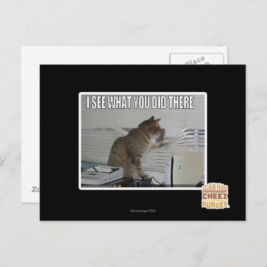 Ich sehe, was du dort getan hast postkarte (Vorne/Hinten)