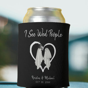 Ich sehe Wed People Ghost Halloween Hochzeit Black Dosenkühler