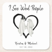 Ich sehe Wed People Ghost Halloween Hochzeit Rechteckiger Pappuntersetzer (Vorderseite)