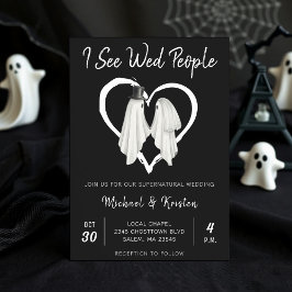 Ich sehe Wed People Gothic Ghost Halloween Hochzei Einladung