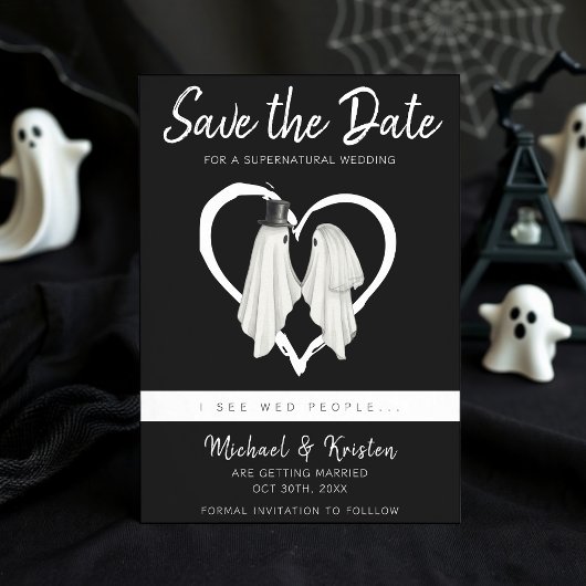 Ich sehe Wed People Gothic Ghost Halloween Hochzei Save The Date