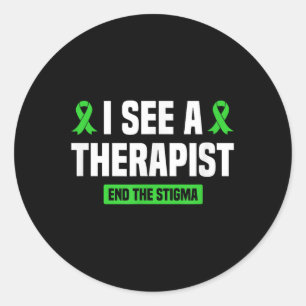 Ich sehe, wie ein Therapeut das Stigma psychische Runder Aufkleber
