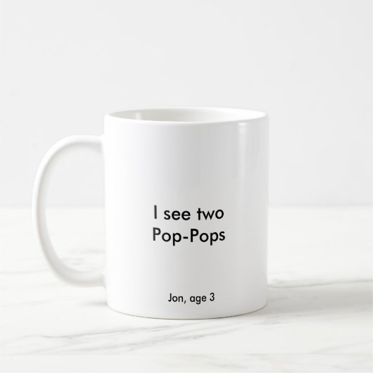 Ich sehe zwei Pop-Pop Kaffeetasse (Links)