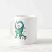 Ich sehne mich nach dir Funny Dinosaur Valentinsta Kaffeetasse (Vorderseite Links)