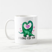 Ich sehne mich nach dir Funny Dinosaur Valentinsta Kaffeetasse (Links)