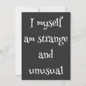 Ich selbst bin seltsam und ungewöhnlich einladung (Vorderseite)