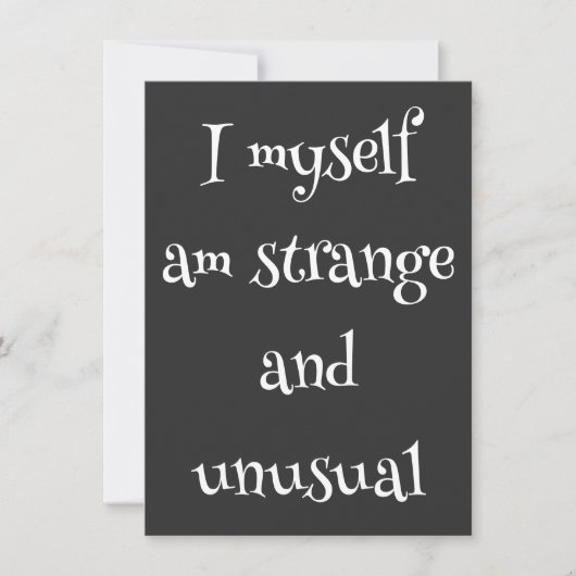 Ich selbst bin seltsam und ungewöhnlich einladung (Vorderseite)