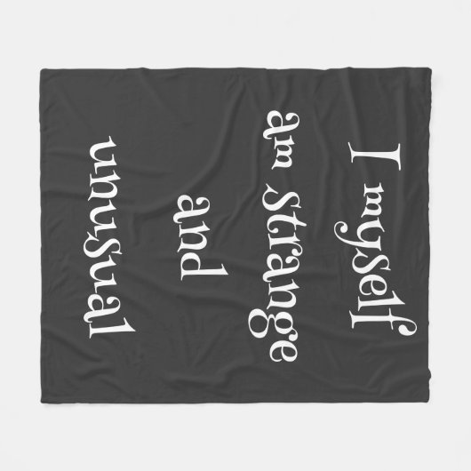 Ich selbst bin seltsam und ungewöhnlich" Fleece Bl (Vorderseite (Horizontal))