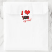 Ich selbst Liebe Runder Aufkleber (Tasche)