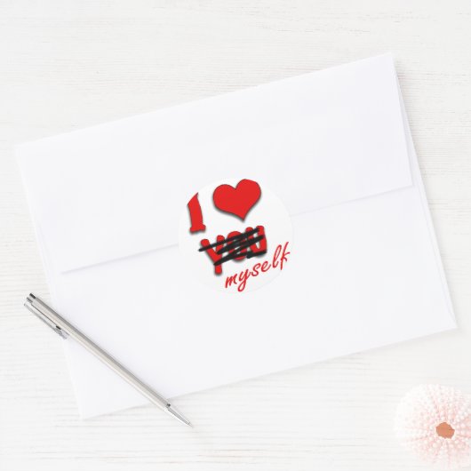 Ich selbst Liebe Runder Aufkleber (Umschlag)