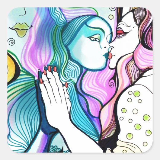 Ich selbst - oder der Zauberspiegel Quadratischer Aufkleber (Vorderseite)