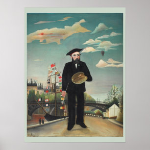 Ich selbst Portrait Landscape 1890, Henri Rousseau Poster