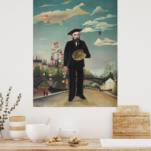 Ich selbst Portrait Landscape 1890, Henri Rousseau Poster (Küche)