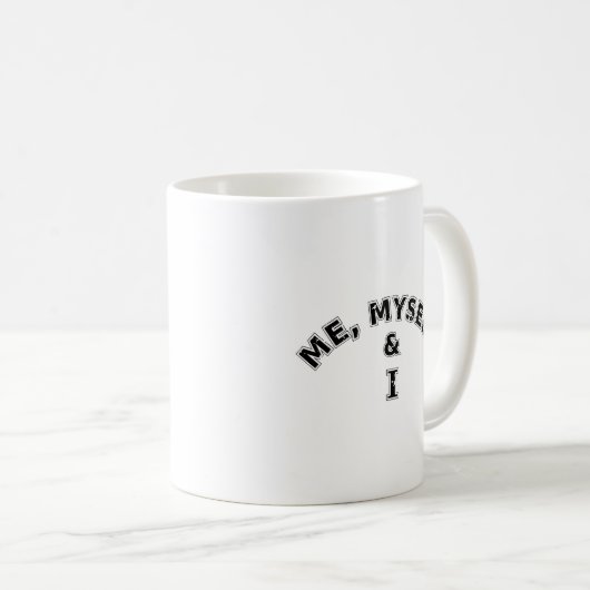 Ich selbst und ich Typografie Kaffeetasse (VorderseiteRechts)