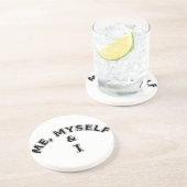 Ich selbst und ich Typografie Sandstein Untersetzer (Seite)