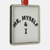 Ich selbst und ich Typografie Silbernes Ornament (Rechts)