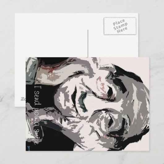 Ich sende dir ein Lächeln Postkarte (Vorne/Hinten)