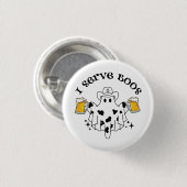Ich serviere Boos! Barkeeper-Spooky Button (Vorne & Hinten)