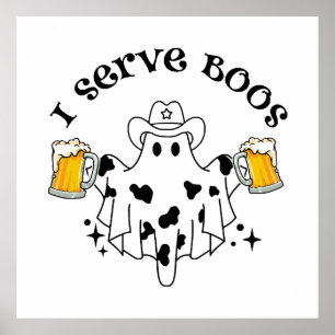 Ich serviere Boos! Barkeeper-Spooky Poster