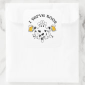 Ich serviere Boos! Barkeeper-Spooky Quadratischer Aufkleber (Tasche)