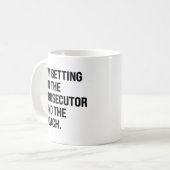 Ich setze auf den Ankläger und den Trainer Kaffeetasse (Vorderseite Links)