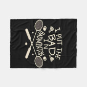 Ich setze das Bad in Badminton Funny Athlete Fleecedecke (Vorderseite (Horizontal))
