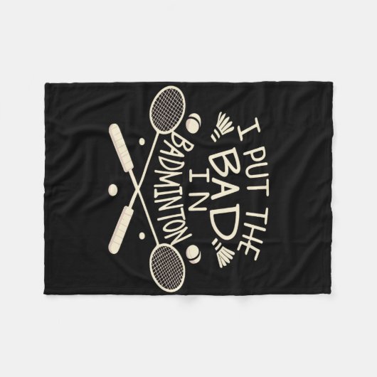 Ich setze das Bad in Badminton Funny Athlete Fleecedecke (Vorderseite (Horizontal))