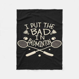 Ich setze das Bad in Badminton Funny Athlete Fleecedecke