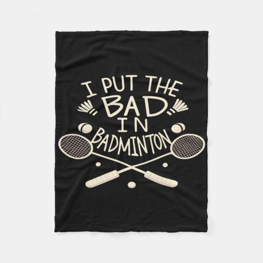 Ich setze das Bad in Badminton Funny Athlete Fleecedecke (Vorderseite)
