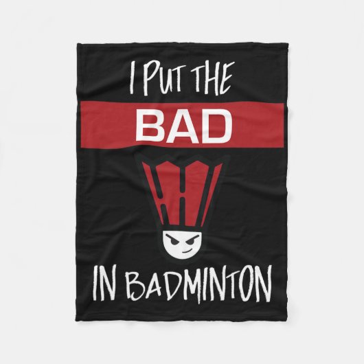 Ich setze das Böse in Badminton - Badminton Player Fleecedecke (Vorderseite)