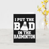 Ich setze das Böse in Badminton Funny Badminton Pl Karte (Gelbe Blume)