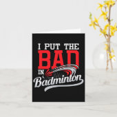 Ich setze das Böse in Badminton - Spieler Shuttle  Karte (Gelbe Blume)