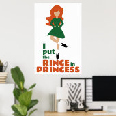 Ich setze den Rince in die Prinzessin | Red Hair I Poster (Heimbüro)