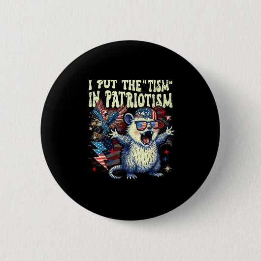 Ich setze den Tismus in den Patriotismus Athletic  Button (Vorderseite)