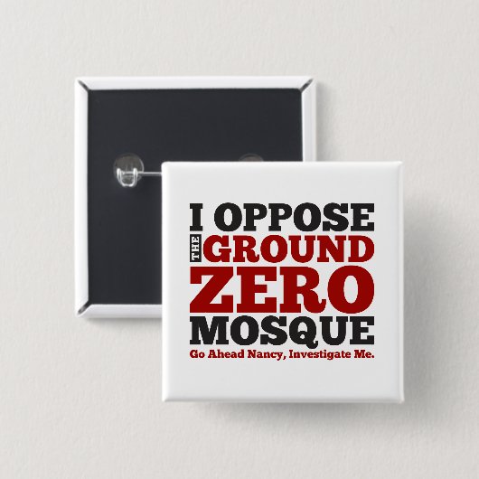 Ich setze der Bodennullpunkt-Moschee entgegen Button (Vorne & Hinten)