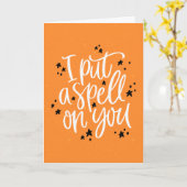 Ich setze dir einen Zauber auf Orange Halloween Karte (Gelbe Blume)