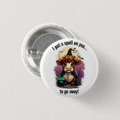 Ich setze einen Zauber auf deine gruselige Kuh-Rot Button (Vorne & Hinten)