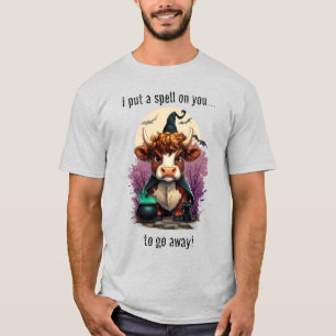 Ich setze einen Zauber auf deine gruselige Kuh-Rot T-Shirt