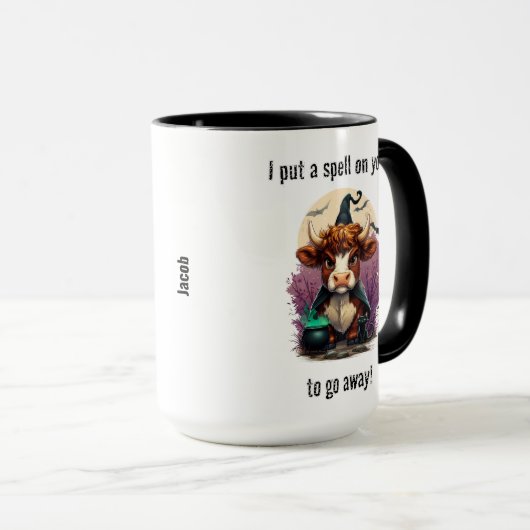 Ich setze einen Zauber auf deine gruselige Kuh-Rot Tasse (VorderseiteRechts)
