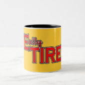 Ich setzte das müde in pensioniertes lustiges zweifarbige tasse (Mittel)