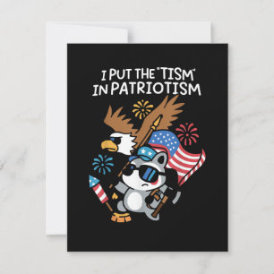 Ich setzte das Tism in Patriotismus Athletic Eagle Feiertagskarte