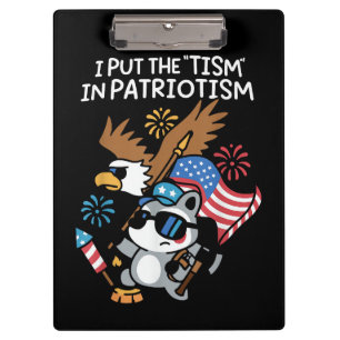 Ich setzte das Tism in Patriotismus Athletic Eagle Klemmbrett