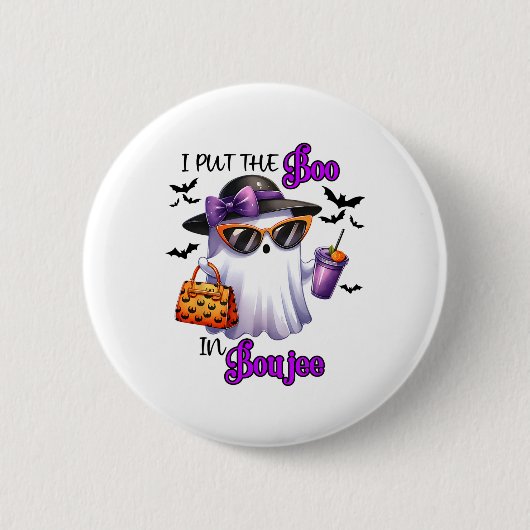 Ich setzte den Boo in Boujee Niedlichen Ghost Hall Button (Vorderseite)