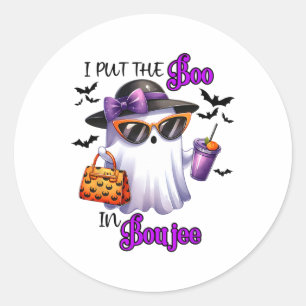 Ich setzte den Boo in Boujee Niedlichen Ghost Hall Runder Aufkleber