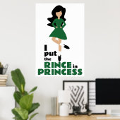 Ich setzte den Rinse in Prinzessin Black Hair Iris Poster (Heimbüro)