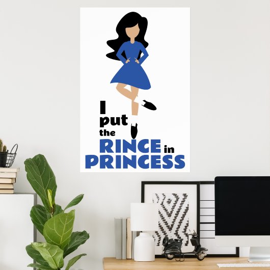 Ich setzte den Rinse in Prinzessin Black Hair Iris Poster (Heimbüro)