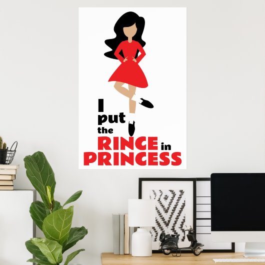 Ich setzte den Rinse in Prinzessin Black Hair Iris Poster (Heimbüro)