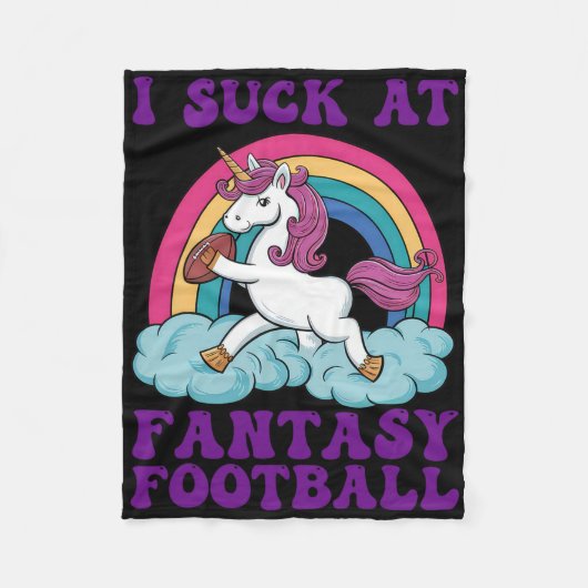 Ich Sind zum Kotzen bei Fantasy Football Unicorn R Fleecedecke (Vorderseite)