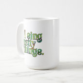 Ich singe hübsche Dinge, Aquarell-Text-Typografie Kaffeetasse (Vorderseite Links)